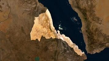 4K Eritrea Territory Map in Africa, High Resolution Satellite View, Widescreen 4K Resolution photo