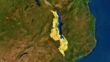 4K Malawi Territory Map in Africa, High Resolution Satellite View, Widescreen 4K Resolution photo