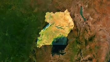 4K Uganda Territory Map in Africa, High Resolution Satellite View, Widescreen 4K Resolution photo