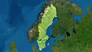 4K Sweden Territory Map in Europe, High Resolution Satellite View, Widescreen 4K Resolution photo