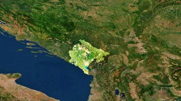 4K Montenegro Territory Map in Europe, High Resolution Satellite View, Widescreen 4K Resolution photo