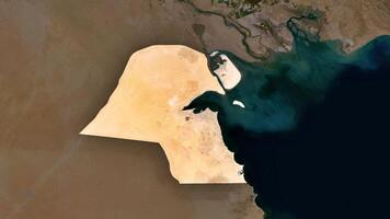 4K Kuwait Emirates Territory Map in Asia, High Resolution Satellite View, Widescreen 4K Resolution photo