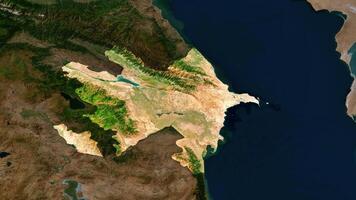 4K Azerbaijan Territory Map in Asia, High Resolution Satellite View, Widescreen 4K Resolution photo