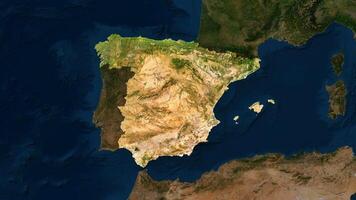 4K Spain, Territory Map in Europe, High Resolution Satellite View, Widescreen 4K Resolution photo