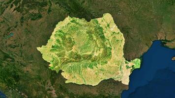 4K Romania Territory Map in Europe, High Resolution Satellite View, Widescreen 4K Resolution photo