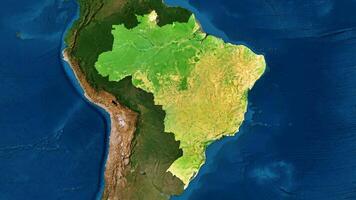 4K Brazil Territory Map in South America, High Resolution Satellite View, Widescreen 4K Resolution photo