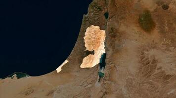4K Palestine Territory Map in Asia, High Resolution Satellite View, Widescreen 4K Resolution photo