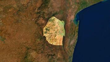 4K Eswatini Territory Map in Africa, High Resolution Satellite View, Widescreen 4K Resolution photo
