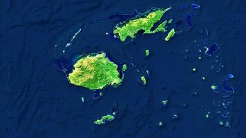 4K Fiji Territory Map in Melanesia, High Resolution Satellite View, Widescreen 4K Resolution photo
