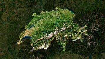 4K Switzerland Territory Map in Europe, High Resolution Satellite View, Widescreen 4K Resolution photo