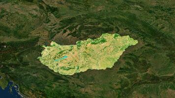 4K Hungary Territory Map in Europe, High Resolution Satellite View, Widescreen 4K Resolution photo
