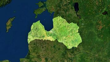 4K Latvia Territory Map in Europe, High Resolution Satellite View, Widescreen 4K Resolution photo
