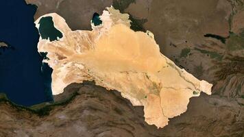 4K Turkmenistan Territory Map in Asia, High Resolution Satellite View, Widescreen 4K Resolution photo