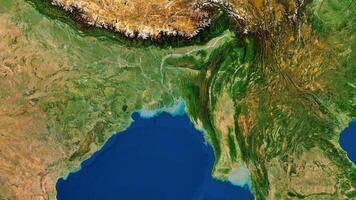 8K Myanmar and Bangladesh Map, High Resolution Satellite View With No Border, Widescreen 4K Resolution photo