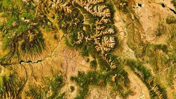 4K Colorado Mountain Area in Usa Map, High Resolution Satellite View With No Border, Widescreen 4K Resolution photo
