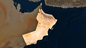 4K Oman Territory Map in Asia, High Resolution Satellite View, Widescreen 4K Resolution photo