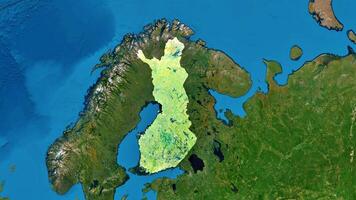 4K Finland Territory Map in Europe, High Resolution Satellite View, Widescreen 4K Resolution photo