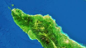 4K Aceh Map Of Indonesia, High Resolution Satellite View With No Border, Widescreen 4K Resolution photo