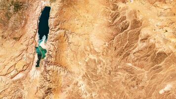 4K Dead Sea and Desert in Jordan Map, High Resolution Satellite View With No Border, Widescreen 4K Resolution photo