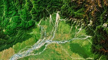 4K Dibru Saikhowa National Park in India Map, High Resolution Satellite View With No Border, Widescreen 4K Resolution photo