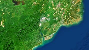 4K Nusantara New Capital City Map Of Indonesia, High Resolution Satellite View With No Border, Widescreen 4K Resolution photo