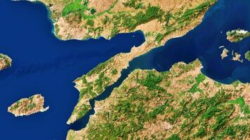 4K Turkiye Canal Map, High Resolution Satellite View With No Border, Widescreen 4K Resolution photo