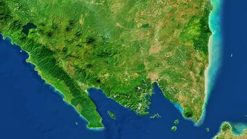4K Lampung Map Of Indonesia, High Resolution Satellite View With No Border, Widescreen 4K Resolution photo