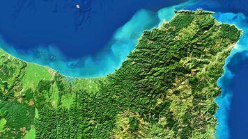 4K Raukumara Forest Park in New Zealand Map, High Resolution Satellite View With No Border, Widescreen 4K Resolution photo