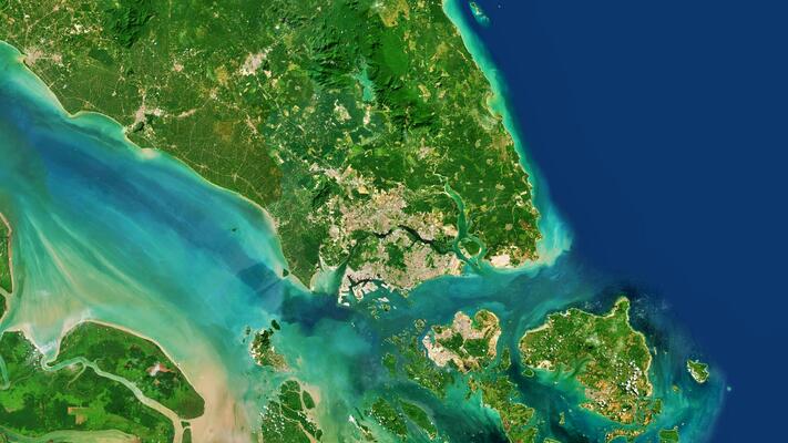 Florida Satellite Stock Photos - 4k Singapore Malaysia And Indonesia Country High Resolution Satellite View With No Border Widescreen 4k Resolution Photo