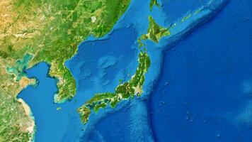 8K Japan Island and Korea Map, High Resolution Satellite View With No Border, Widescreen 4K Resolution photo