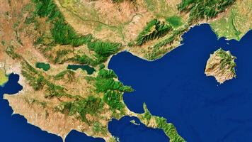 4K Tesalonika Map of Greece, High Resolution Satellite View With No Border, Widescreen 4K Resolution photo