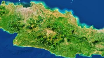4K West Java Province Map Of Indonesia, High Resolution Satellite View With No Border, Widescreen 4K Resolution photo