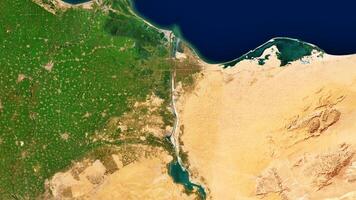 4K Suez Canal Map, High Resolution Satellite View With No Border, Widescreen 4K Resolution photo