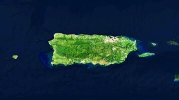 4K Puerto Rico Territory Map in Caribbean Sea, High Resolution Satellite View, Widescreen 4K Resolution photo