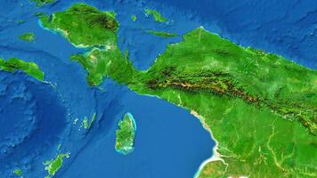4K Papua Map Of Indonesia, High Resolution Satellite View With No Border, Widescreen 4K Resolution photo