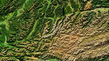 4K Fractal Mountains in New Zealand Map, High Resolution Satellite View With No Border, Widescreen 4K Resolution photo
