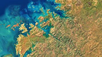 4K Prince Regent National Park West Australia Map, High Resolution Satellite View With No Border, Widescreen 4K Resolution photo