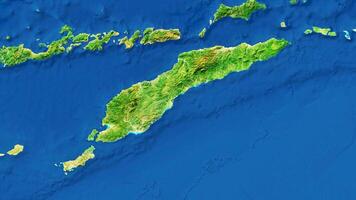 4K Timor Island Map Of Indonesia and Timor Leste, High Resolution Satellite View With No Border, Widescreen 4K Resolution photo