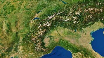 4K Alpen Mountains Map, High Resolution Satellite View With No Border, Widescreen 4K Resolution photo