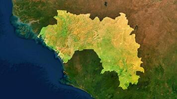 4K Guinea Territory Map in Africa, High Resolution Satellite View, Widescreen 4K Resolution photo