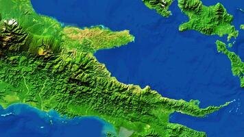 4K Mount Simpson of Papua New Guinea Map, High Resolution Satellite View With No Border, Widescreen 4K Resolution photo
