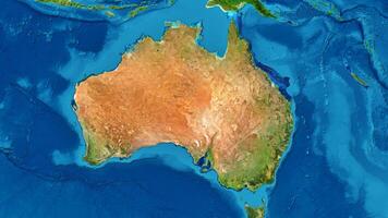 8K Australia Continent Map, High Resolution Satellite View With No Border, Widescreen 8K Resolution photo