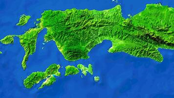 4K Ambon of Maluku Indonesia Map, High Resolution Satellite View With No Border, Widescreen 4K Resolution photo