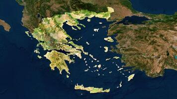 4K Greece Territory Map in Europe, High Resolution Satellite View, Widescreen 4K Resolution photo