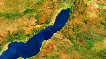 4K Malawi Lake Map of Tanzania, High Resolution Satellite View With No Border, Widescreen 4K Resolution photo
