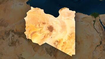 4K Libya Territory Map in Africa, High Resolution Satellite View, Widescreen 4K Resolution photo
