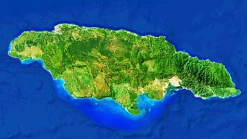 4K Jamaica Island Map, High Resolution Satellite View With No Border, Widescreen 4K Resolution photo