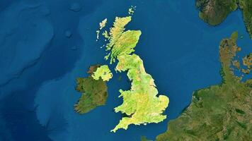 4K United Kingdom Territory Map in Europe, High Resolution Satellite View, Widescreen 4K Resolution photo