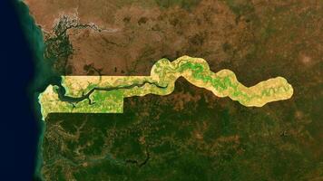 4K Gambia Territory Map in Africa, High Resolution Satellite View, Widescreen 4K Resolution photo