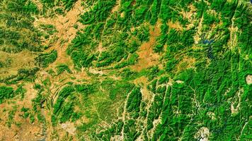 4K Scenic Border of South and North Korea Map, High Resolution Satellite View With No Border, Widescreen 4K Resolution photo